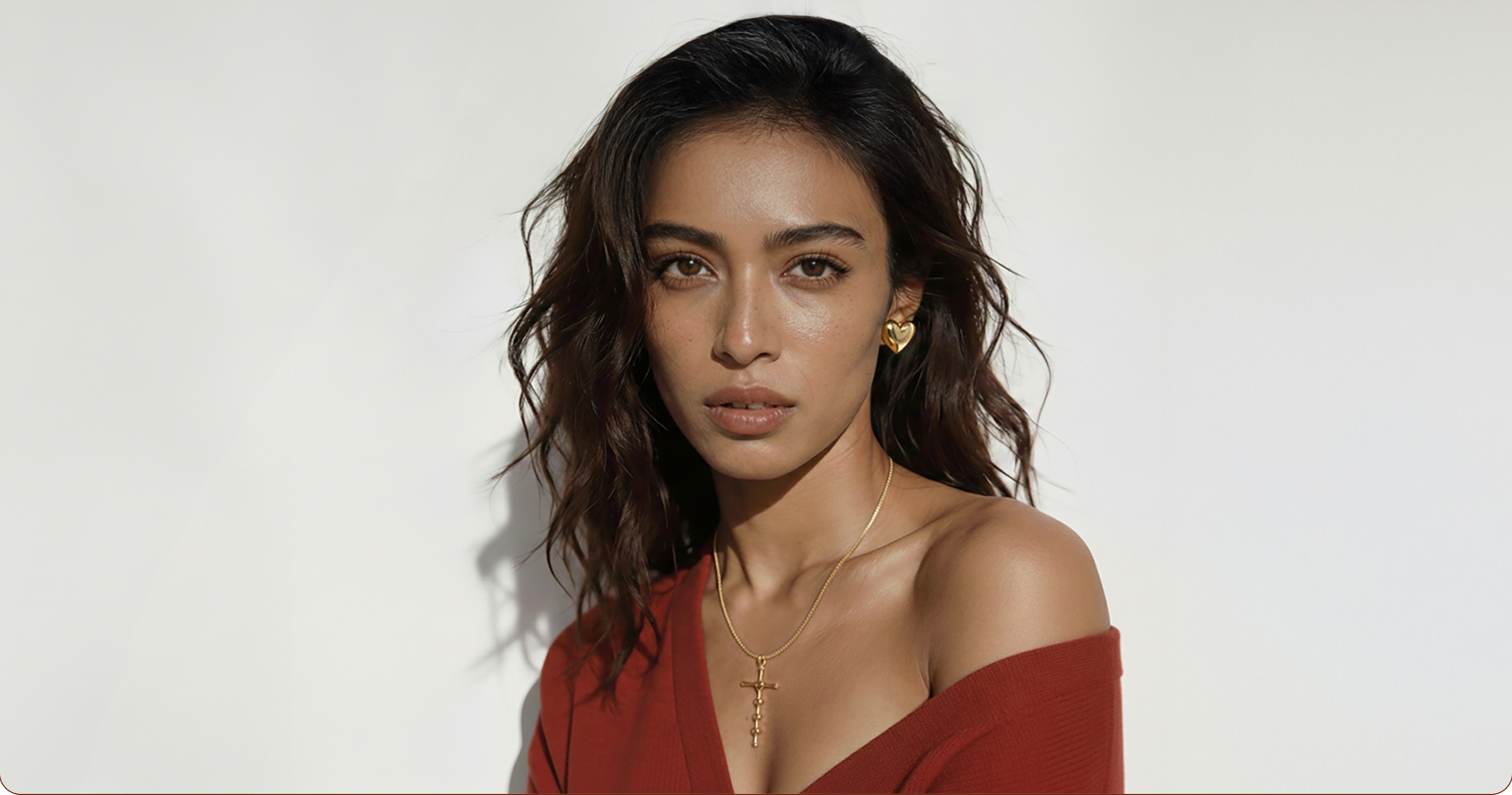 Model wearing Essencie jewelry